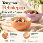 Torqenva™ Pebblepop Ceramic Cereal Bowls, Set of 2 — 20 fl oz Colorful Stoneware Bowls for Oatmeal, Soup & Yogurt